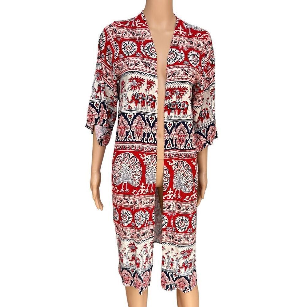 Chaser Mandala Print Open front kimono cardigan Boho size M/L